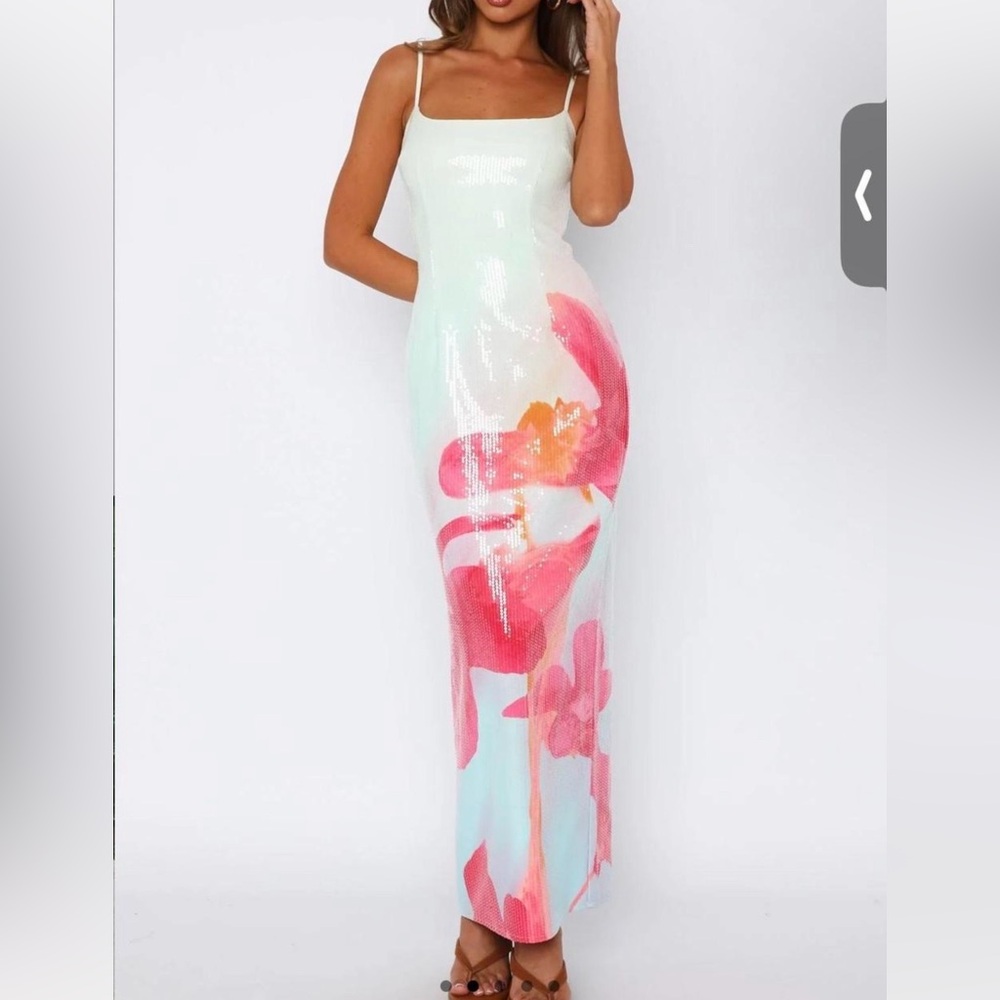 White Fox boutique sequin maxi dress - Picture 2 of 3